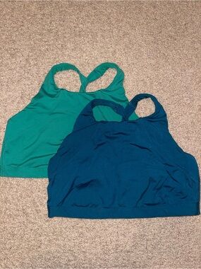 all in motion Teal and Dark Teal High-Neck Sports Bras
